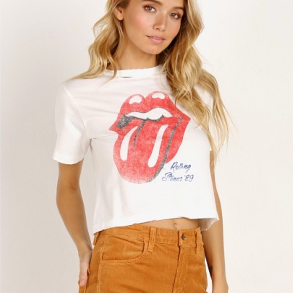 Daydreamer Rolling Stones '89 Rebel Crop Tee